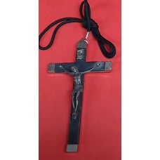 4 1/2" Black Crucifix w/hanging cord
